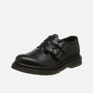Dr Martens Mary Jane 2 Straps Black Faux Leather Youths Shoes Size 3